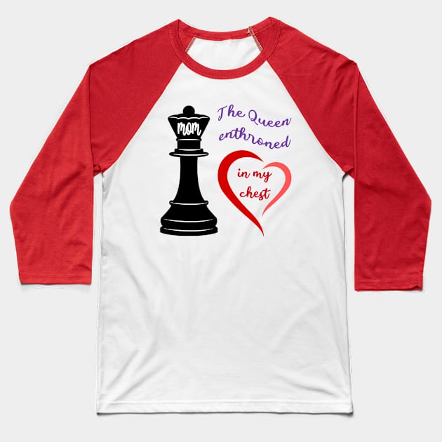 The Queen of My Heart Baseball T-Shirt by Aqua Juan